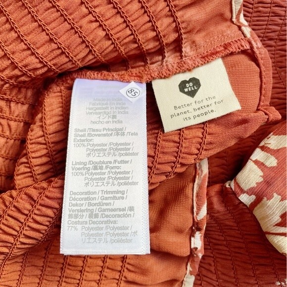 NWT Madewell Top Cottage Floral Puff Sleeve Smocked Blouse Rust Size Medium New - Picture 11 of 13